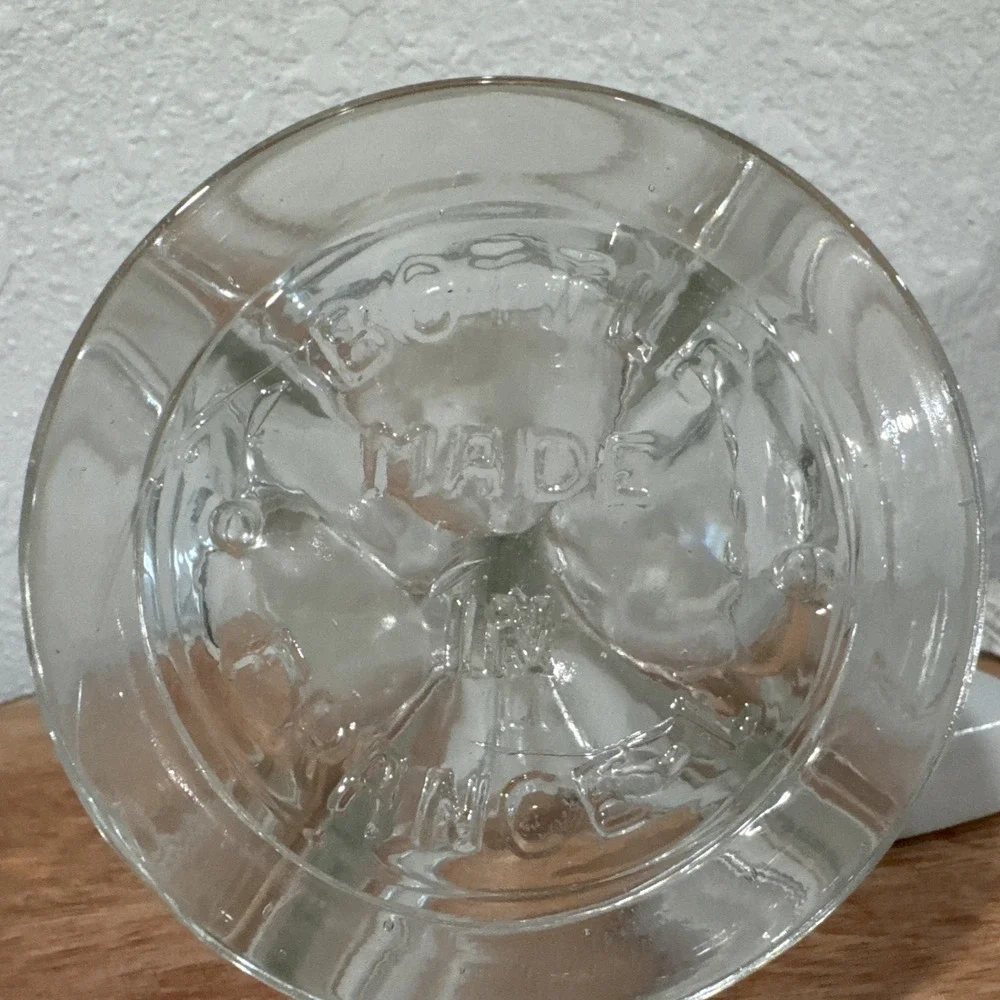 VTG French Glass Decanter Multi-Chamber 4 Compartment Bottle Vase Clear Glass